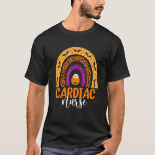 Cardiac Nurse Leopard Rainbow Halloween Pumpkin Nu T-Shirt