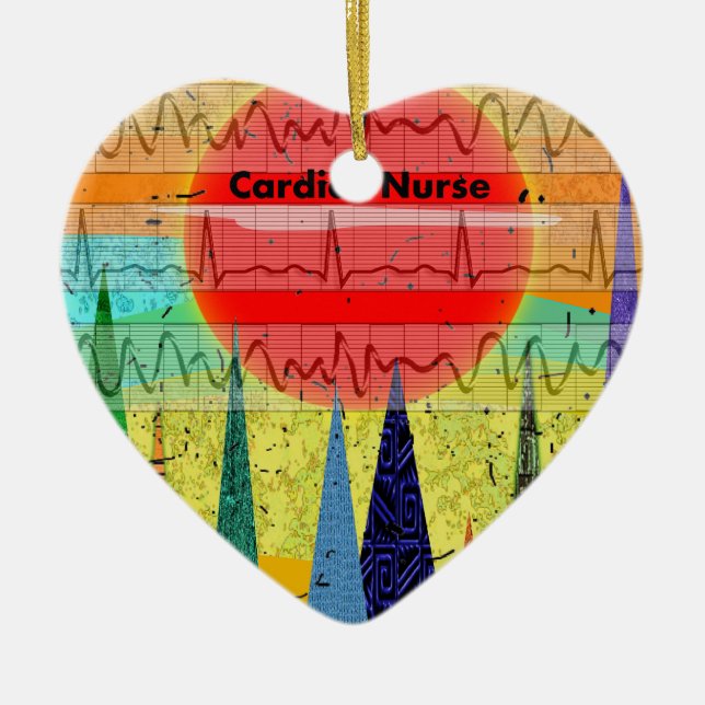 Cardiac Nurse Magical Forest Ceramic Tree Decoration (Front)