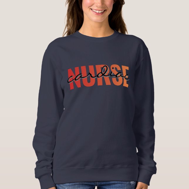 Cardiac Nurse Modern Typography Sweatshirt (Front)