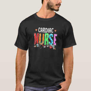 Cardiac Nurse Plaid Red Love Heart Stethoscope Rn  T-Shirt