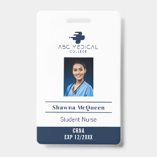 Cardiac Nurse Student Practitioner QR Code Photo ID Badge