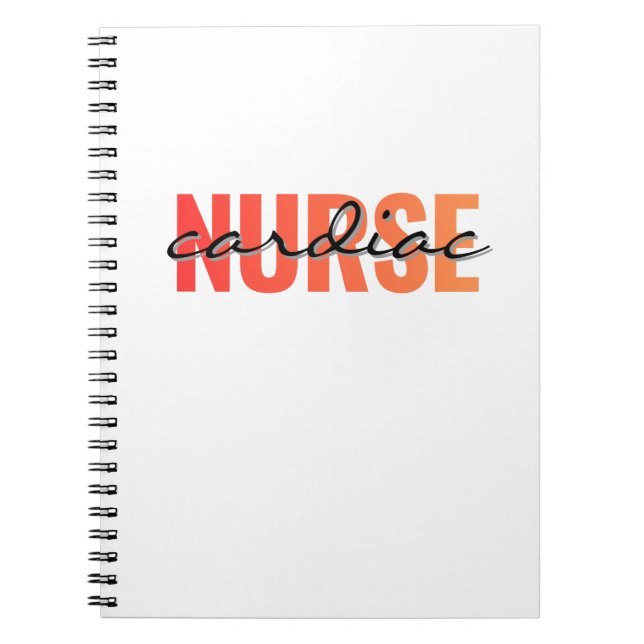 Cardiac Nurse Typography Design Notebook (Front)