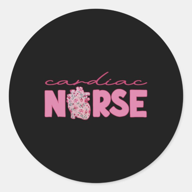 Cardiac Nurse Valentine’s Day Valentine Cardiology Classic Round Sticker (Front)