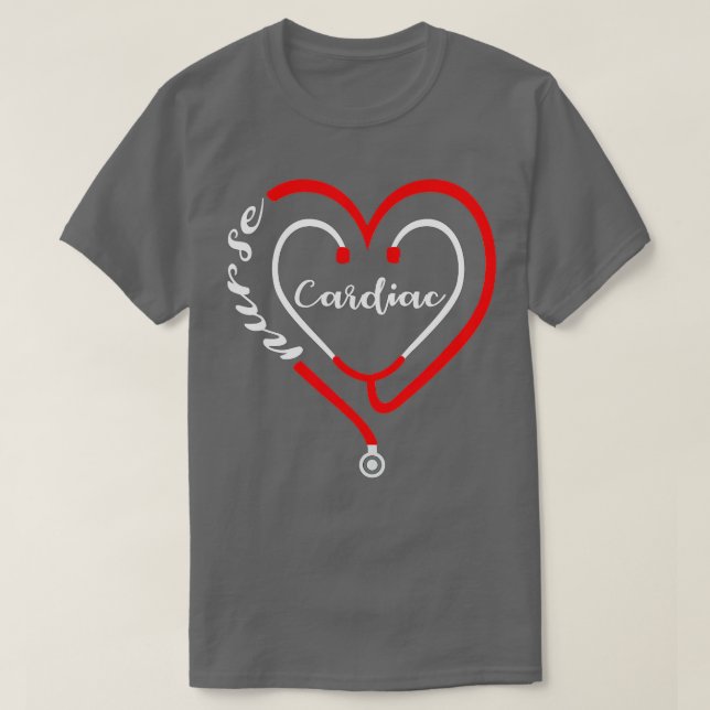 Cardiac Nurse Valentines Day Stethoscope Heart RN  T-Shirt (Design Front)