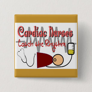 CARDIAC NURSES "CATCH the RHYTHM" 15 Cm Square Badge