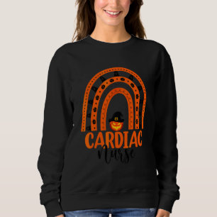 Cardiac Nursing Halloween Pumpkin Rainbow Cardiac  Sweatshirt