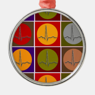 Cardiac QRS Pop Art Metal Tree Decoration