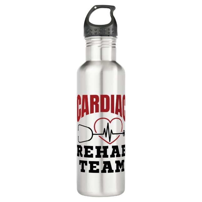 Cardiac Rehab Team Cardiologist Nurse 710 Ml Water Bottle (Front)