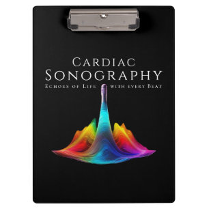 Cardiac Sonographer-Colourful Ultrasound Waves Clipboard