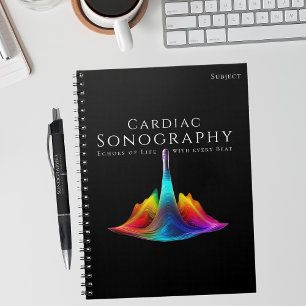 Cardiac Sonographer-Colourful Ultrasound Waves Notebook