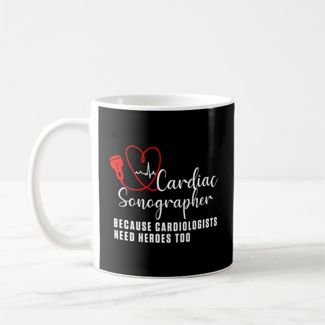 Cardiac Sonographer Echo Tech Learn Rdcs Coffee Mug (Left)