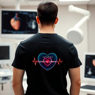 Cardiac Sonographer   Heartbeat   Heart with EKG T-Shirt