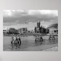 Cardiff Bay, Cardiff, Wales - Black and White