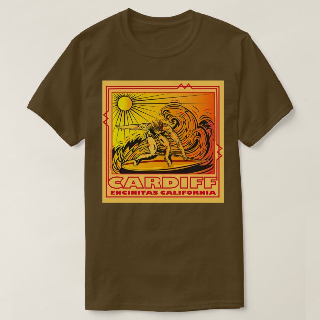 CARDIFF BY THE SEA ENCINITAS CALIFORNIA SURFING T-Shirt (Design Front)
