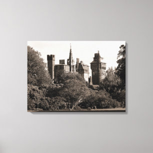 Cardiff Castle II - Sepia Canvas Print