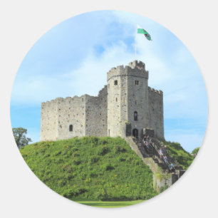 Cardiff Castle Keep Classic Round Sticker