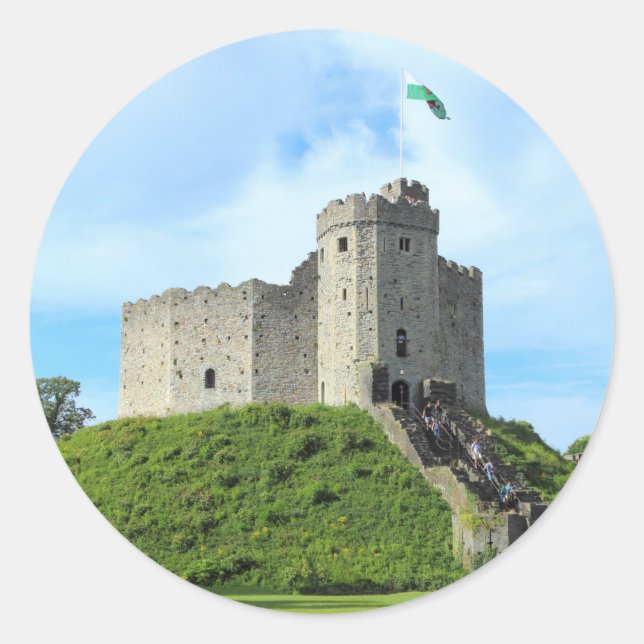 Cardiff Castle Keep Classic Round Sticker (Front)
