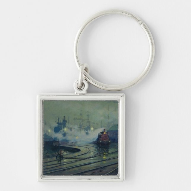 Cardiff Docks, 1896 Key Ring (Front)