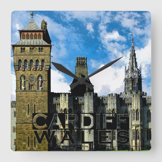 Cardiff Square Wall Clock (Front)