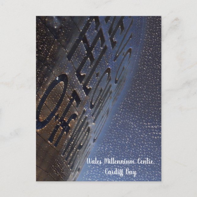Cardiff  Wales Millennium Center Starry Night Arty Postcard (Front)