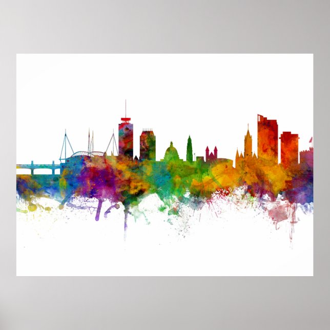 Cardiff Wales Skyline Poster (Front)