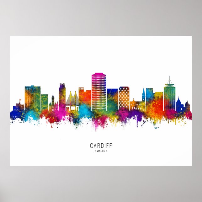Cardiff Wales Skyline Poster (Front)