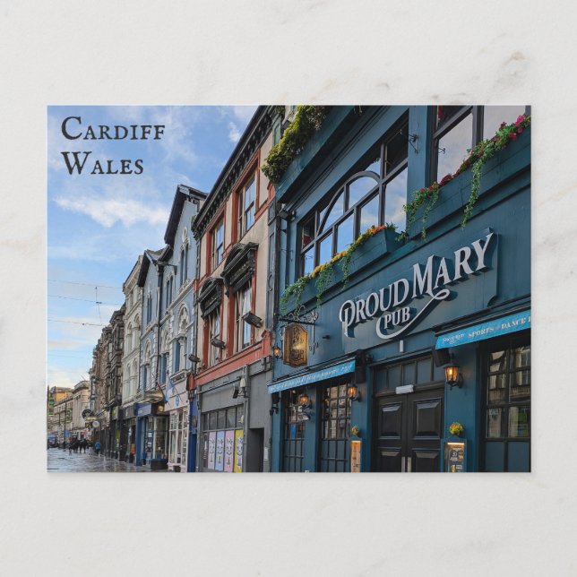 Cardiff Wales Welsh City Travel Postcard (Front)