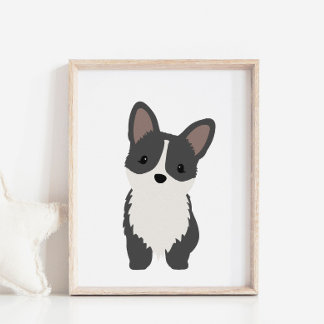 Cardigan Black Corgi Dog Nursery & Kids Poster