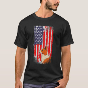 Cardigan Welsh Corgi American Flag Patriotic 4th O T-Shirt
