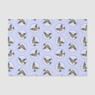 Cardigan Welsh Corgi Blue Merle Painting Dog Art Tissue Paper