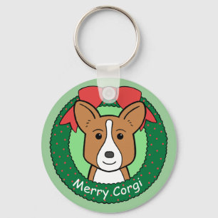 Cardigan Welsh Corgi Christmas Key Ring
