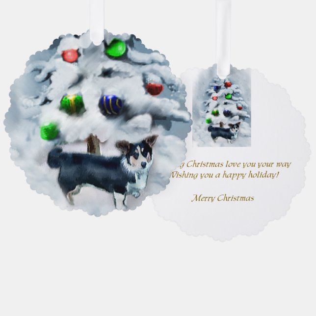 Cardigan Welsh Corgi Christmas Tree Decoration Card (Front/Back)