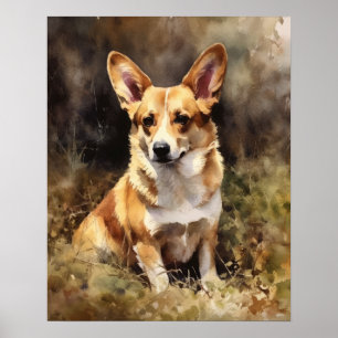 Cardigan Welsh Corgi Dog Art Print Poster