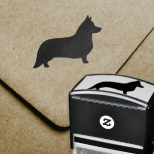 Cardigan Welsh Corgi Dog Breed Silhouette Self-inking Stamp