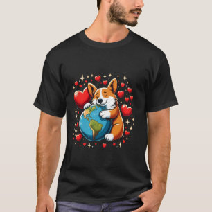 Cardigan Welsh Corgi Dog Earth Day Hug Love Owner T-Shirt