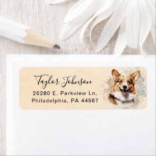Cardigan Welsh Corgi Dog Return Address Label