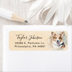 Cardigan Welsh Corgi Dog Return Address Label