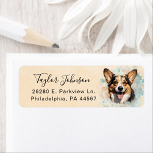 Cardigan Welsh Corgi Dog Return Address Label