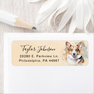 Cardigan Welsh Corgi Dog Return Address Label