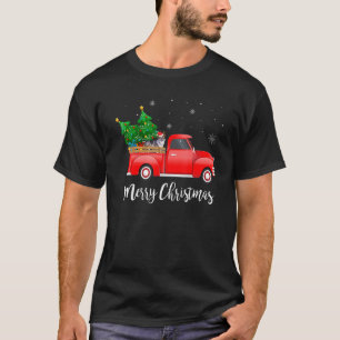 Cardigan Welsh Corgi Dog Riding Red Truck Christma T-Shirt