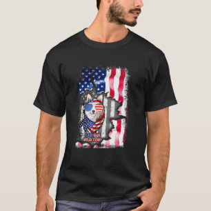 Cardigan Welsh Corgi Fun American Flag T-Shirt