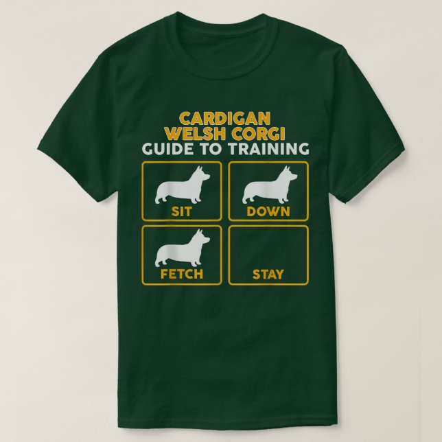 Cardigan Welsh Corgi   Funny Guide To Training  T-Shirt (Design Front)