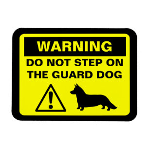 Cardigan Welsh Corgi Guard Dog Warning Magnet
