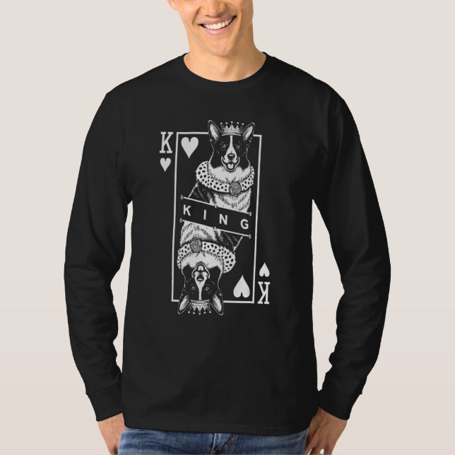 Cardigan Welsh Corgi King Of Hearts Funny Dog Love T-Shirt (Front)