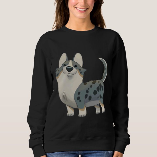 Cardigan Welsh Corgi Merle And Tan Sweatshirt (Front)