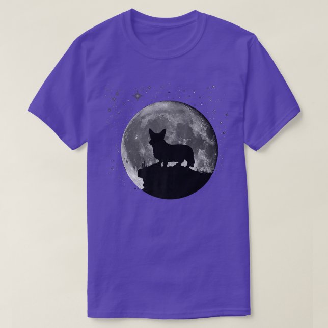 Cardigan Welsh Corgi Moon  T-Shirt (Design Front)