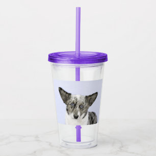 Cardigan Welsh Corgi Painting - Original Dog Art Acrylic Tumbler