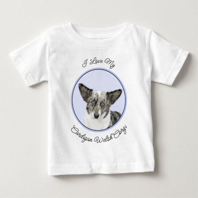 Cardigan Welsh Corgi Painting - Original Dog Art Baby T-Shirt (Front)