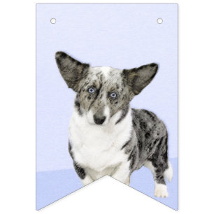 Cardigan Welsh Corgi Painting - Original Dog Art Bunting