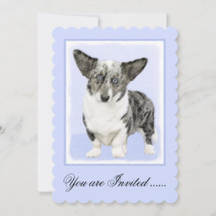 Cardigan Welsh Corgi Painting - Original Dog Art Invitation